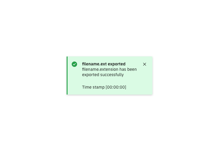 Example of a success notification Example of a success notification