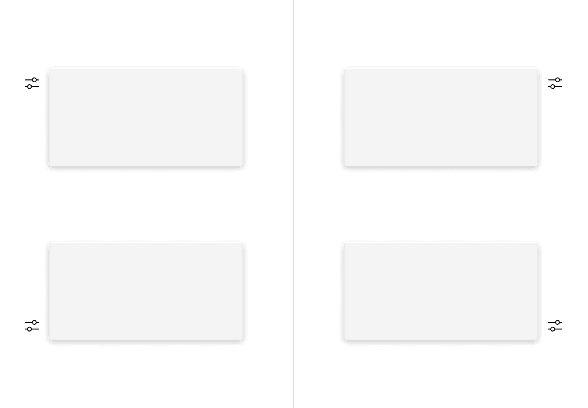 No tip popover left and right directions with top and bottom alignments. No tip popover left and right directions with top and bottom alignments.