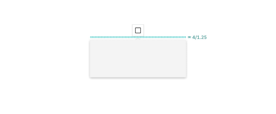 Structure and spacing measurements between a popover container and trigger button. Structure and spacing measurements between a popover container and trigger button.